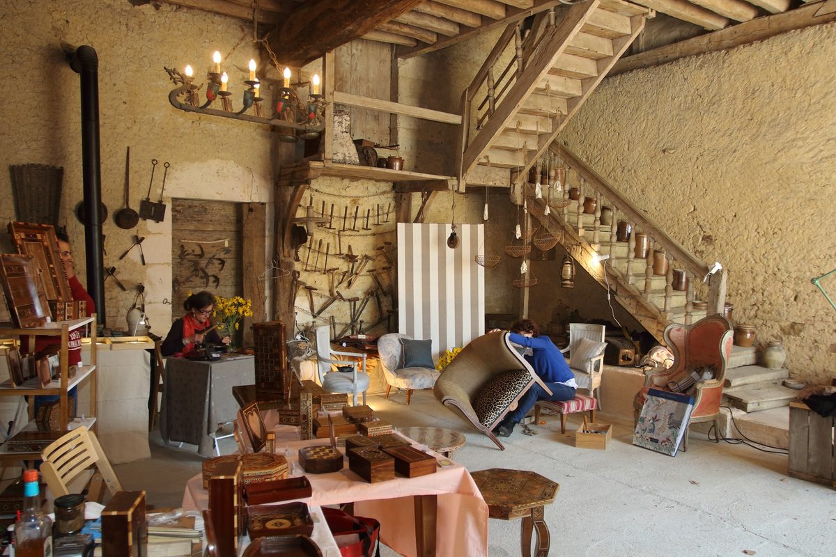 L’intérieur de la grange